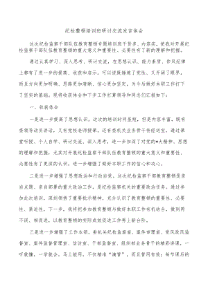 纪检整顿培训班研讨交流发言体会.docx
