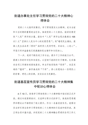 街道办事处主任学习贯彻党的二十大精神心得体会范文(3篇).docx