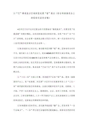 以“芯”赛道抢占区域转型发展“智”高点（综合考核推进会上的经验交流发言稿）.docx