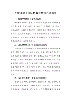 （最新3篇）纪检监察干部队伍教育整顿心得体会.docx