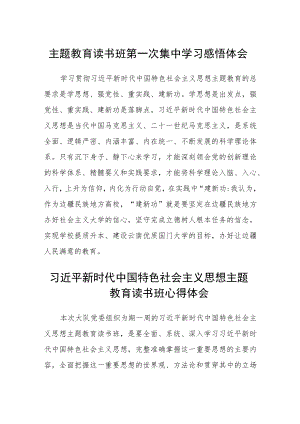 主题教育读书班第一次集中学习感悟体会范文(3篇).docx