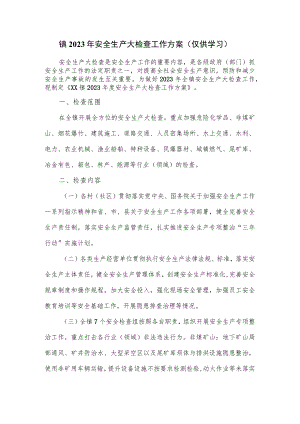 镇2023年安全生产大检查工作方案.docx