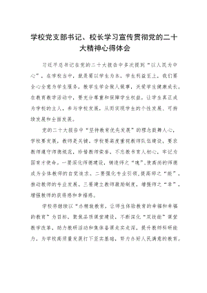 学校党支部书记、校长学习宣传贯彻党的二十大精神心得体会范文(3篇).docx