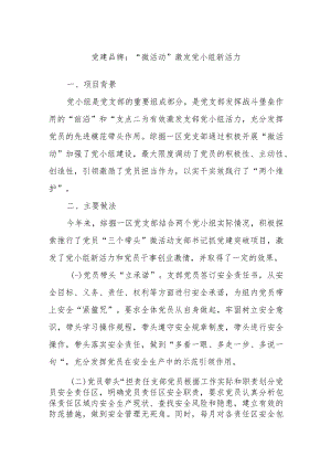 党建品牌：“微活动”激发党小组新活力.docx
