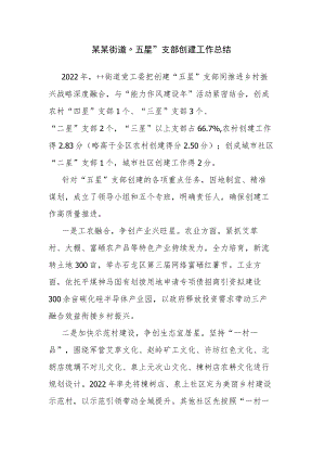 某某街道“五星”支部创建工作总结.docx