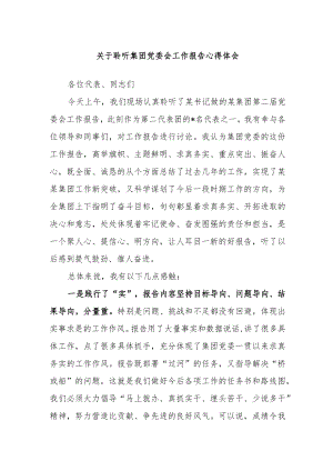 关于聆听集团党委会工作报告心得体会.docx