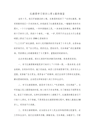 红旗渠学习培训心得3篇供借鉴.docx