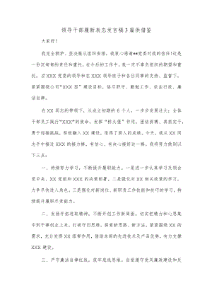 领导干部履新表态发言稿3篇供借鉴.docx
