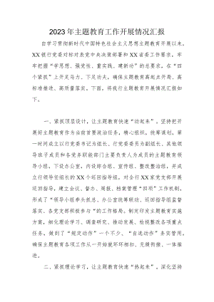 2023年主题教育工作开展情况汇报.docx