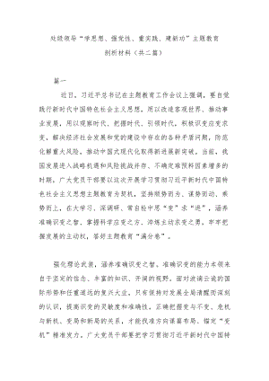 处级领导“学思想、强党性、重实践、建新功”主题教育剖析材料(共二篇).docx