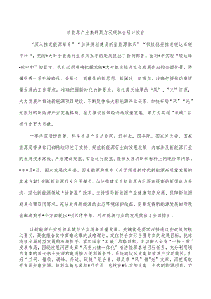 新能源产业集群聚力双碳体会研讨发言.docx