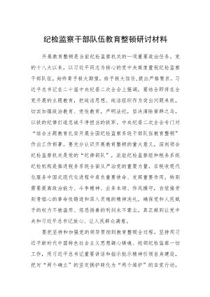 【共3篇】纪检监察干部队伍教育整顿研讨材料.docx