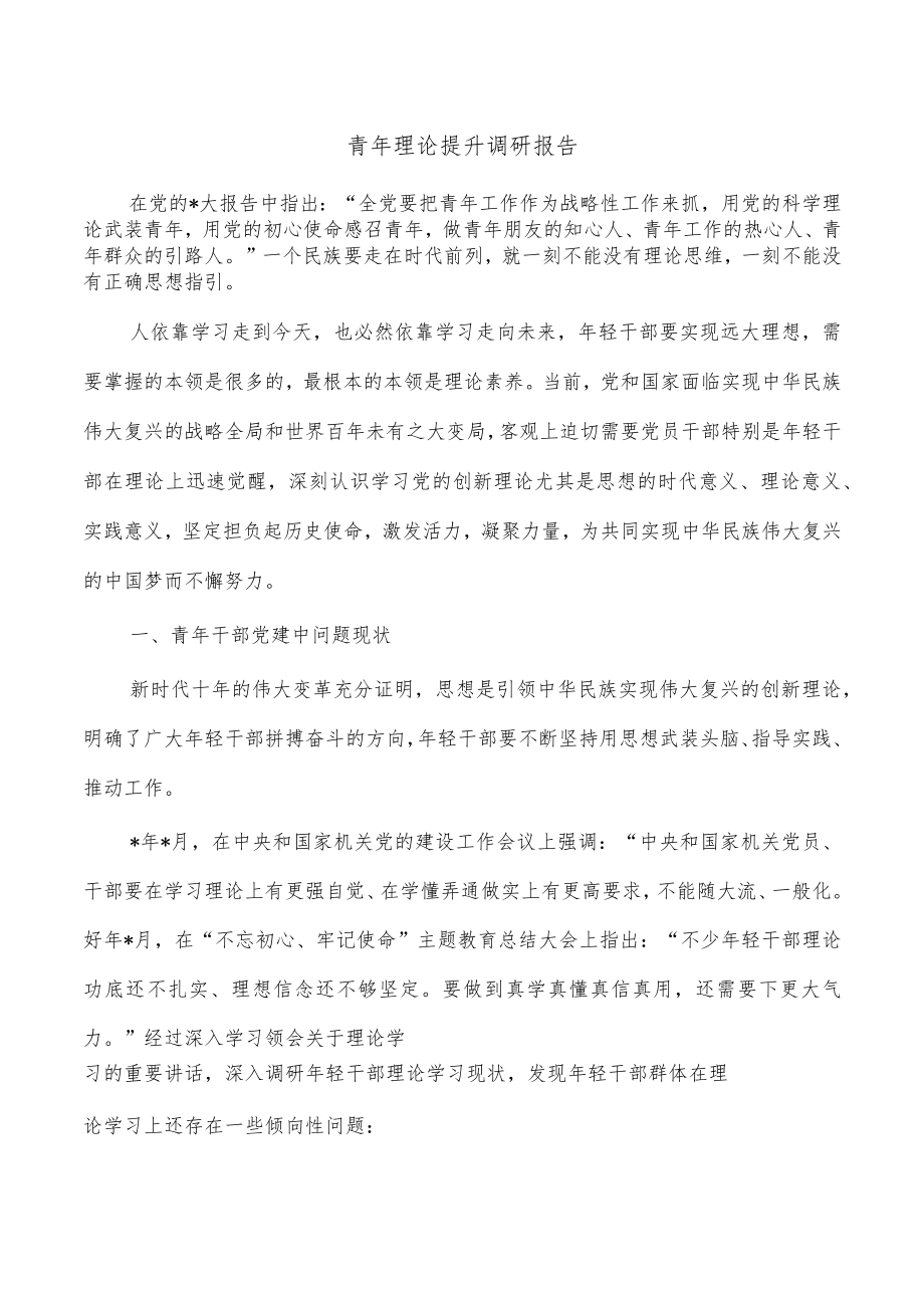 青年理论提升调研报告.docx_第1页