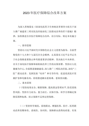 2023年医疗保障综合改革方案.docx