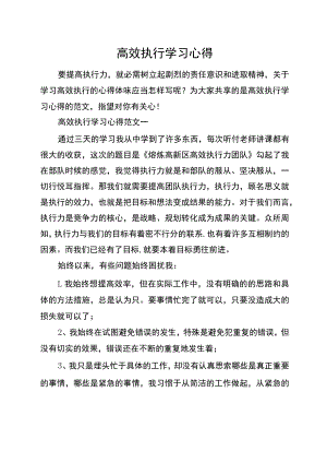 高效执行学习心得.docx