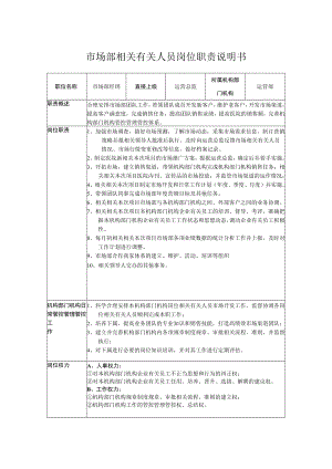 办公文档范本医美机构市场部人员岗位职责说明书.docx