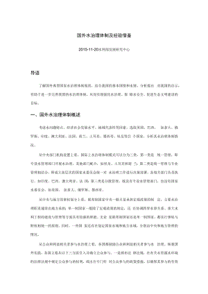 西北农林水利水能规划专题报告：国外水治理体制及经验借鉴.docx