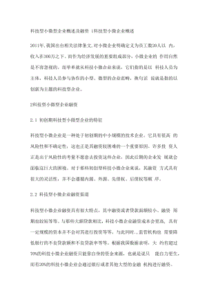 科技型小微型企业概述及融资.docx