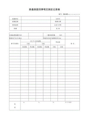 路基路面回弹弯沉测定记录表.docx