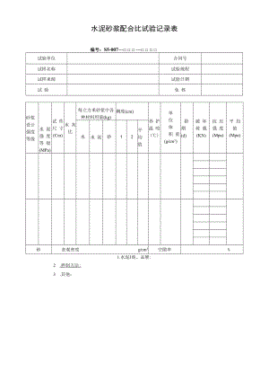 水泥砂浆配合比试验记录表.docx
