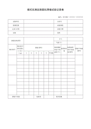 摆式仪测定路面抗滑值试验记录表.docx