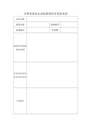 吉林省食品企业标准修改审查意见表.docx