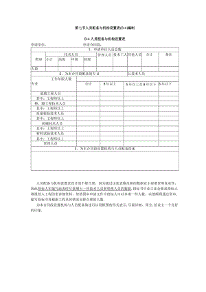 第七节人员配备与机构设置表编制工程文档范本.docx