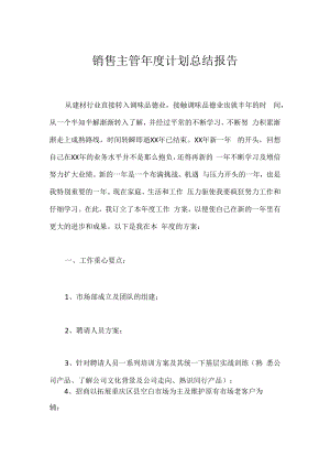 销售主管年度计划总结报告.docx