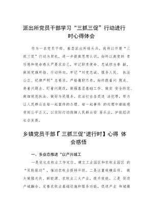 派出所党员干部学习“三抓三促”行动进行时心得体会合篇【三篇】.docx