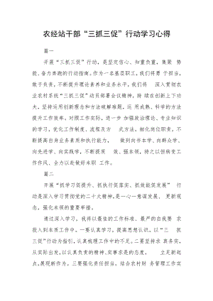 农经站干部“三抓三促”行动学习心得三篇.docx
