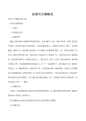 纪录片大纲格式.docx