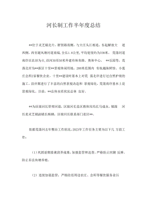 河长制工作半年度总结.docx