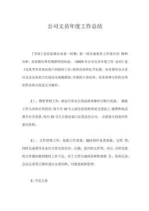 公司文员年度工作总结.docx