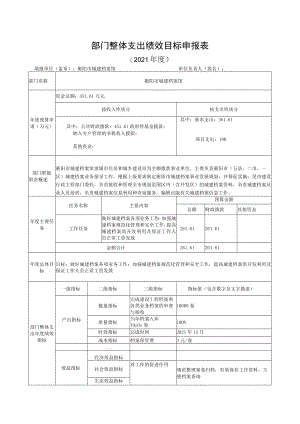 部门整体支出绩效目标申报021年度.docx