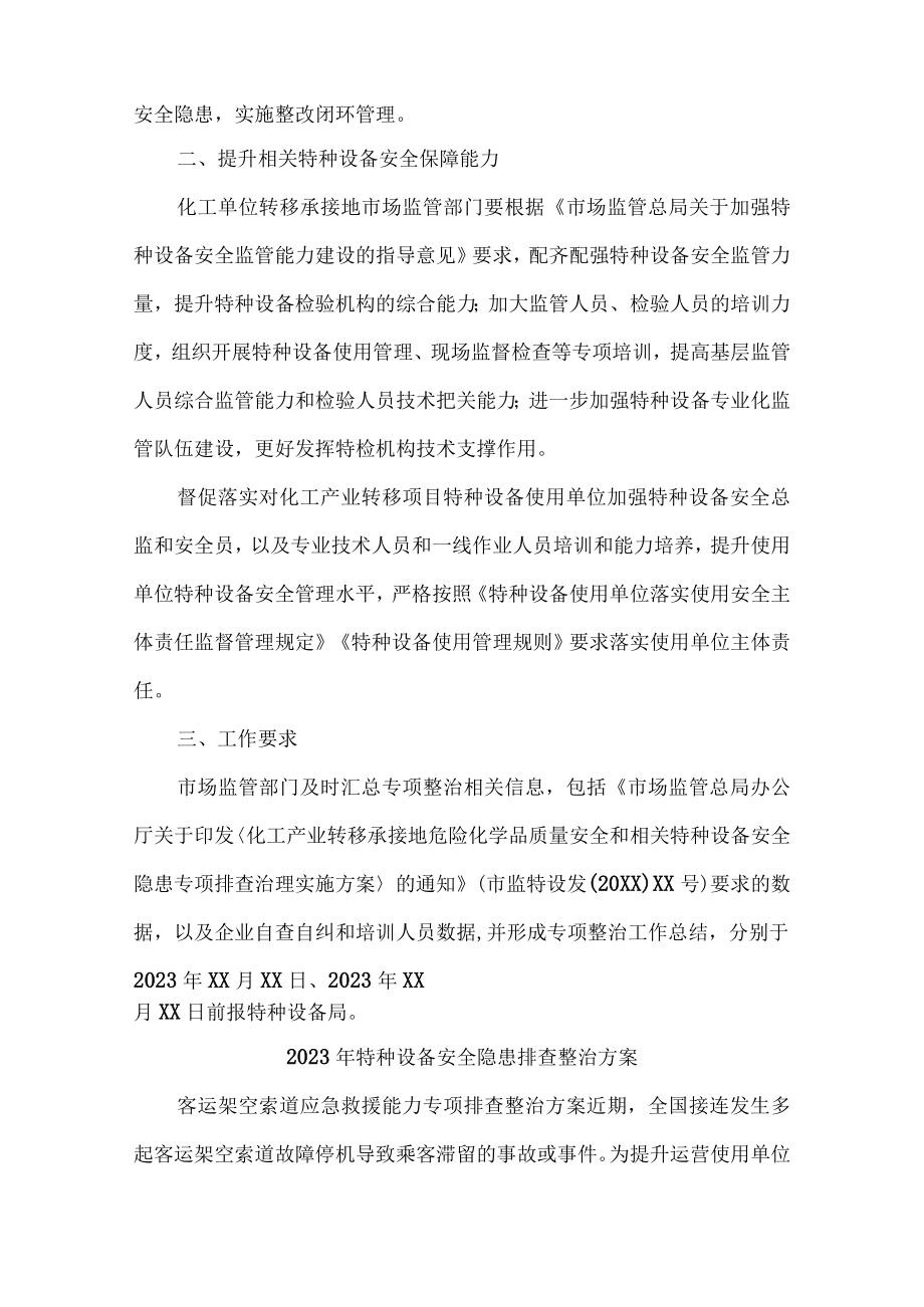 监管部门开展2023年特种设备安全隐患排查整治方案.docx_第2页