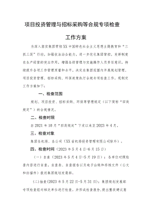 项目投资管理与招标采购等合规专项检查工作方案.docx