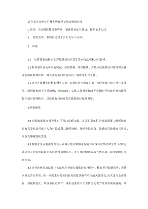 公司及各分子公司财务管理结算资金管理制度.docx