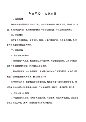 创文明校园实施方案.docx