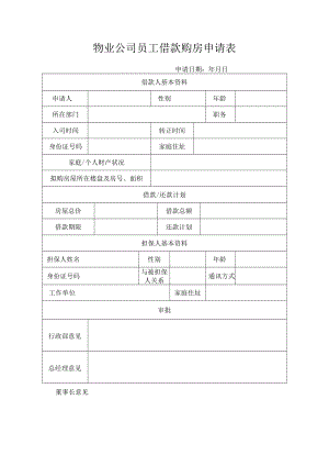 物业公司员工借款购房申请表.docx