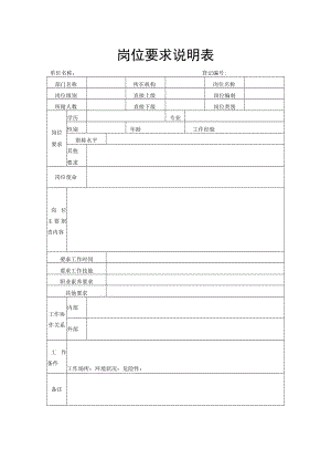 岗位要求说明表.docx
