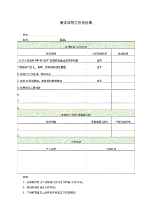 餐饮日常工作安排表.docx
