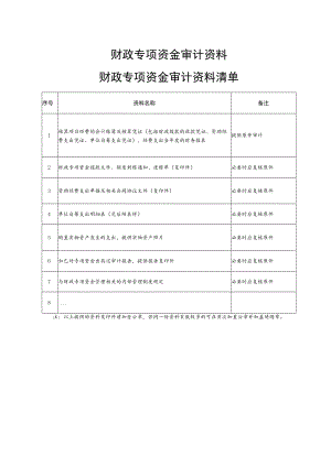 财政专项资金审计资料.docx