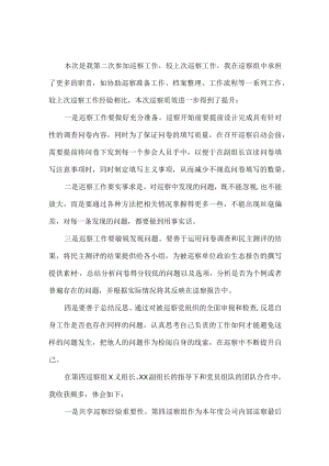 央企2023年巡视巡察组干部工作心得体会合辑五篇 (范文).docx
