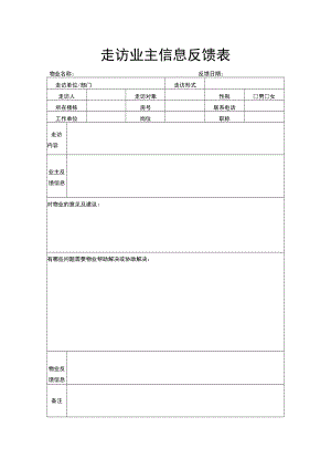 走访业主信息反馈表.docx