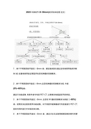 2023年肺结节（8~30 mm）的评估和处理（全文）.docx