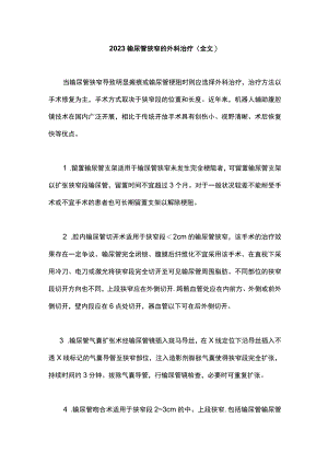 2023输尿管狭窄的外科治疗（全文）.docx