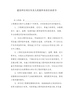 建设单位项目负责人质量终身责任承诺书.docx