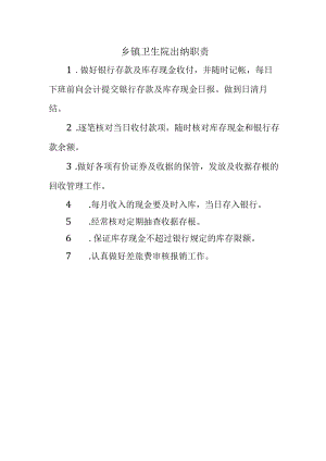 乡镇卫生院出纳职责.docx