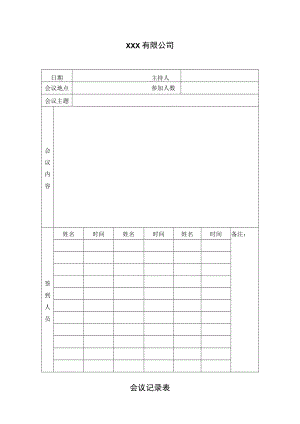 公司会议记录表.docx