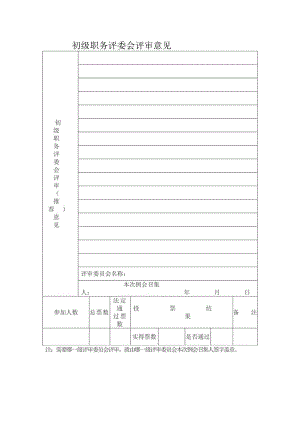 初级职务评委会评审意见表.docx